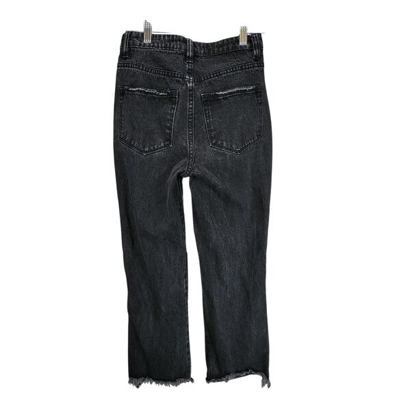 Flying Monkey Jean Women 23 Black Ultra High Rise Raw Distress Streetwear Grunge - Picture 2 of 12